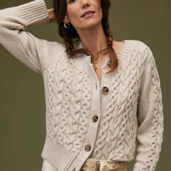 Maeve by Anthropologie Cable-Knit Cardigan Sweater - NWT - Picture 1 of 8